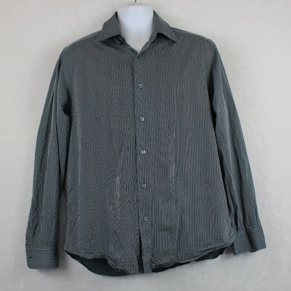 Brioni Men Dress Shirt Button Long Sleeve Collar (L - 46 Chest)